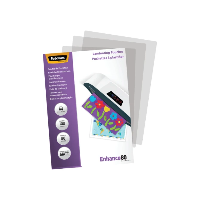 Lamineerhoes Fellowes A4 2x80micron mat 100 stuks