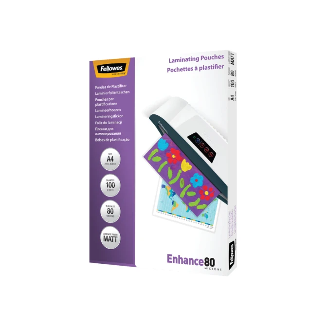 Lamineerhoes Fellowes A4 2x80micron mat 100 stuks