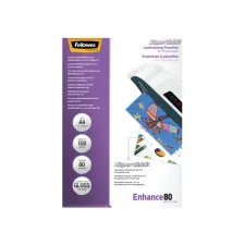 Lamineerhoes Fellowes A4 Superquick 2x80micron 100 stuks Lamineerhoes Fellowes A4 Superquick 2x80micron 100 stuks