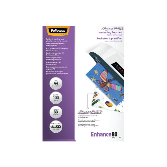 Lamineerhoes Fellowes A4 Superquick 2x80micron 100 stuks