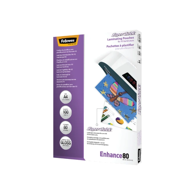 Lamineerhoes Fellowes A4 Superquick 2x80micron 100 stuks
