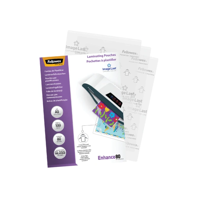 Lamineerhoes Fellowes A5 2x80micron glans 100 stuks