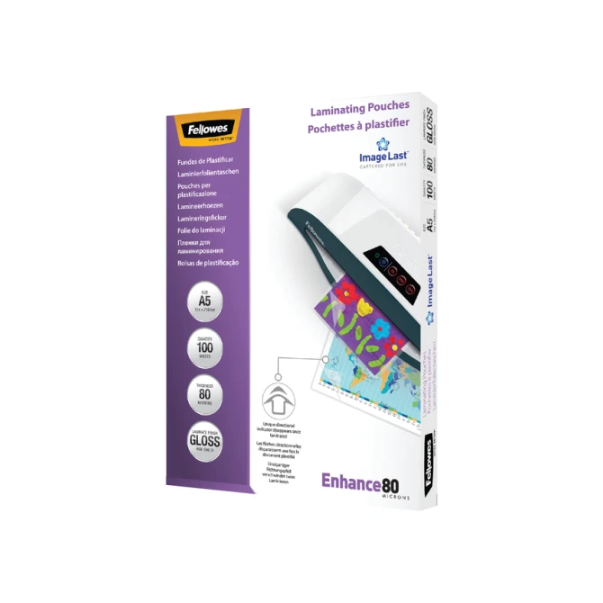 Lamineerhoes Fellowes A5 2x80micron glans 100 stuks