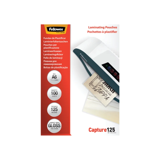 Lamineerhoes Fellowes A6 2x125micron glans 100 stuks
