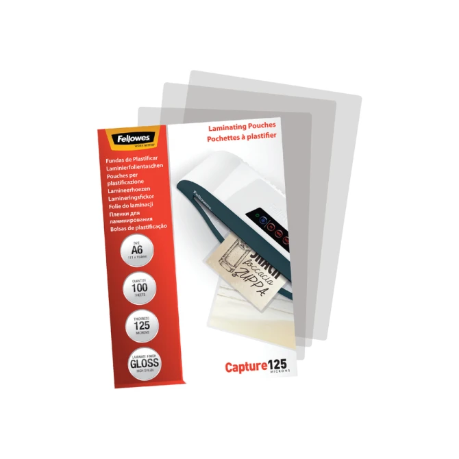 Lamineerhoes Fellowes A6 2x125micron glans 100 stuks