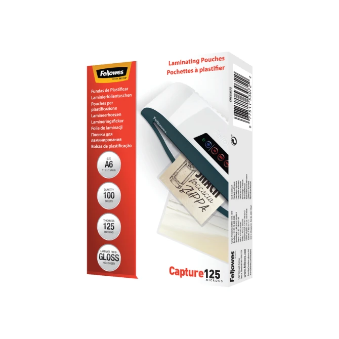 Lamineerhoes Fellowes A6 2x125micron glans 100 stuks