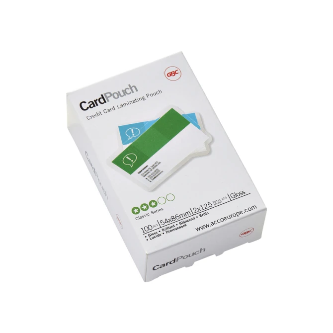 Lamineerhoes GBC creditcard 54x86mm 2x125micron 100 stuks