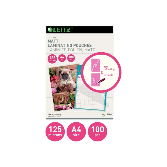 Lamineerhoes Leitz iLAM A4 2x125micron EVA Mat 100stuks