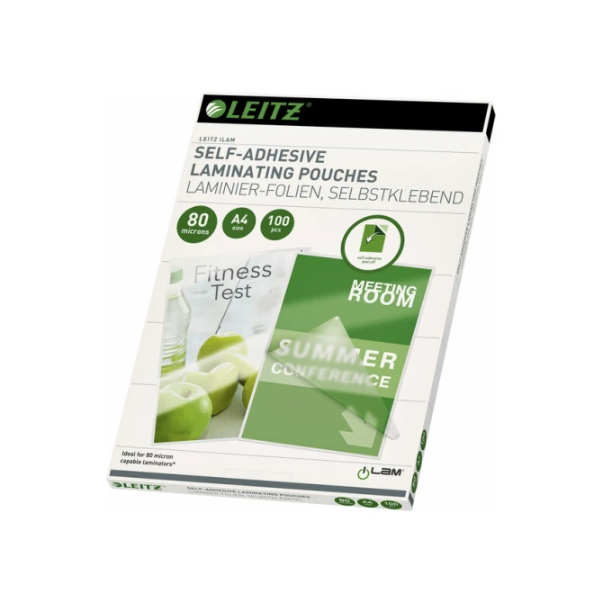 Lamineerhoes Leitz iLAM A4 zelfklevend 2x80micron EVA 100 stuks