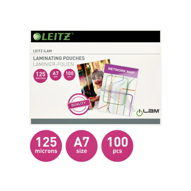 Lamineerhoes Leitz iLAM A7 2x125micron EVA 100 stuks