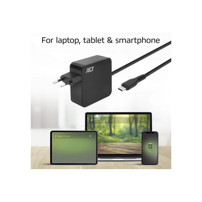 Laptop Oplader ACT USB-C Power Delivery 65W 2mtr