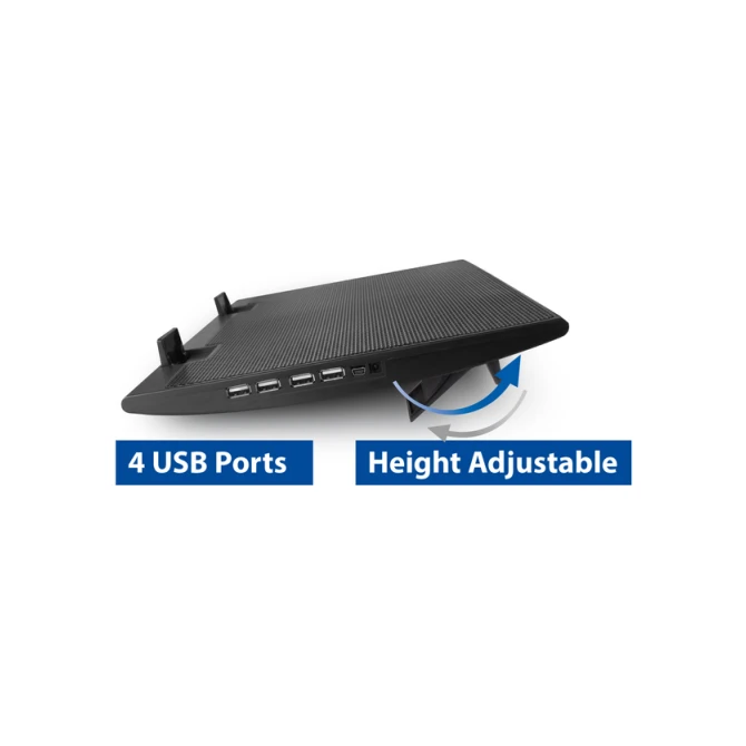 Laptopstandaard ACT 2 standen met ventilator 4-p hub