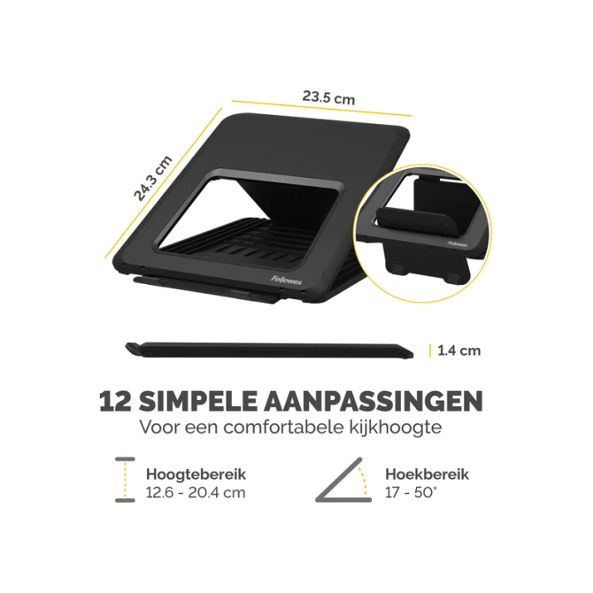 Laptopstandaard Fellowes Breyta zwart