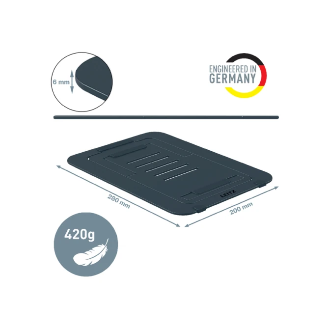 Laptopstandaard Leitz Ergo Aluminium plat verstelbaar