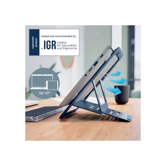 Laptopstandaard Leitz Ergo Aluminium plat verstelbaar