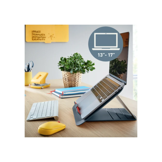 Laptopstandaard Leitz Ergo Cosy verstelbaar recyled grijs