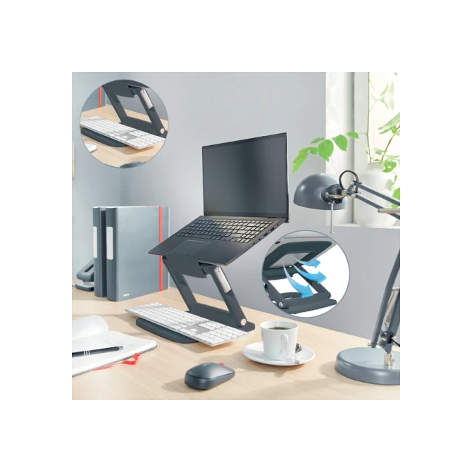 Laptopstandaard Leitz Ergo verstelbare multihoek grijs