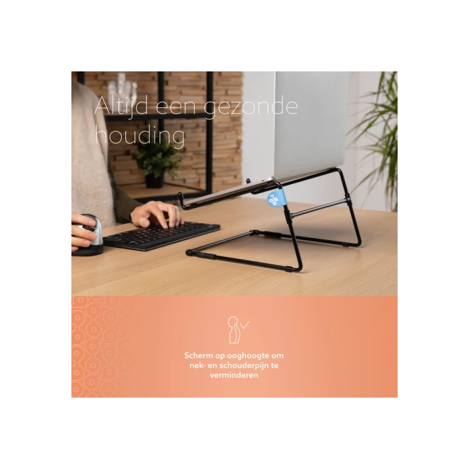 Laptopstandaard R-Go Office Zwart