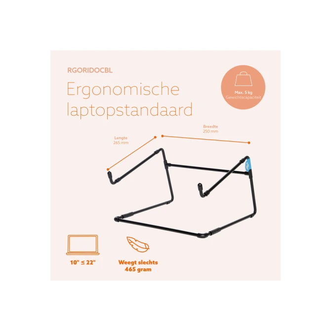 Laptopstandaard R-Go Office Zwart