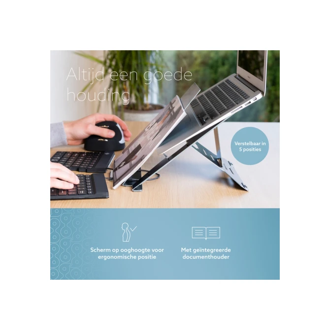 Laptopstandaard R-Go Riser Documenthouder