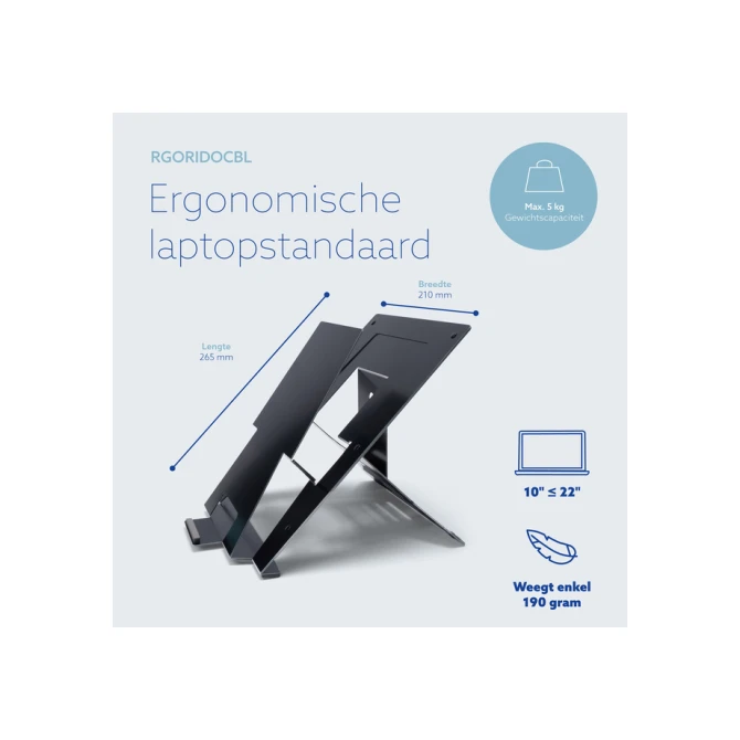 Laptopstandaard R-Go Riser Documenthouder