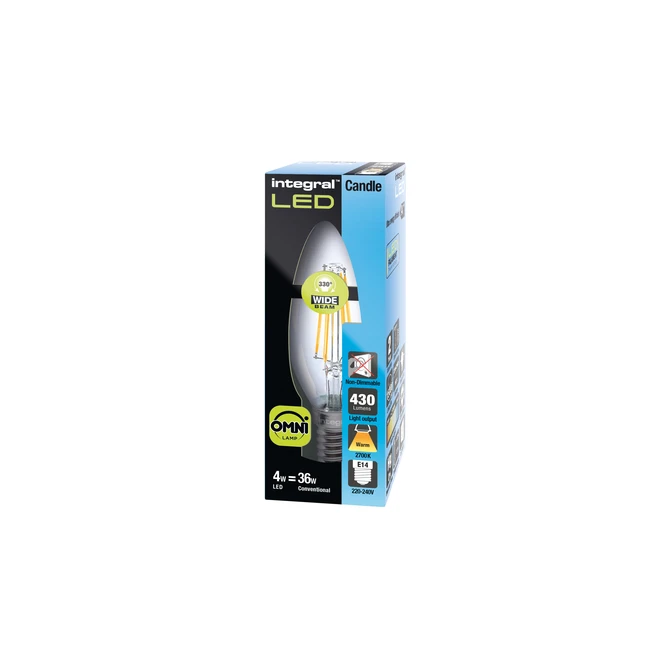 Ledlamp Integral E14 2700K warm wit 4W 470lumen