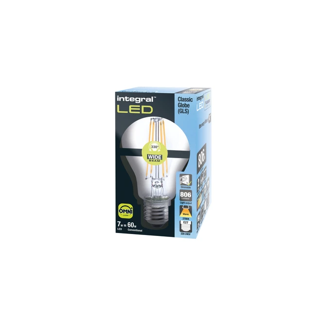 Ledlamp Integral E27 2700K warm wit 7W 806lumen