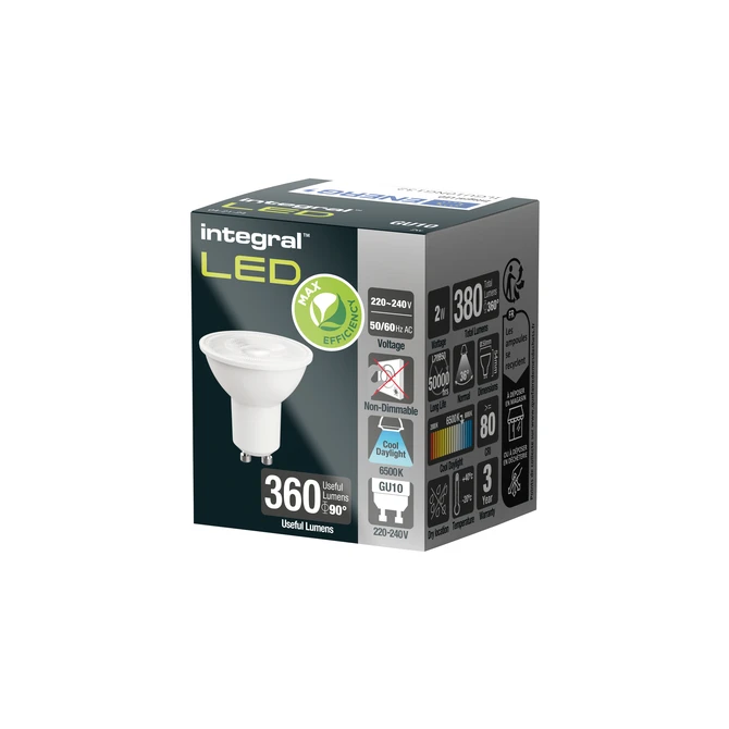 Ledlamp Integral GU10 6500K koel wit 2W 380lumen