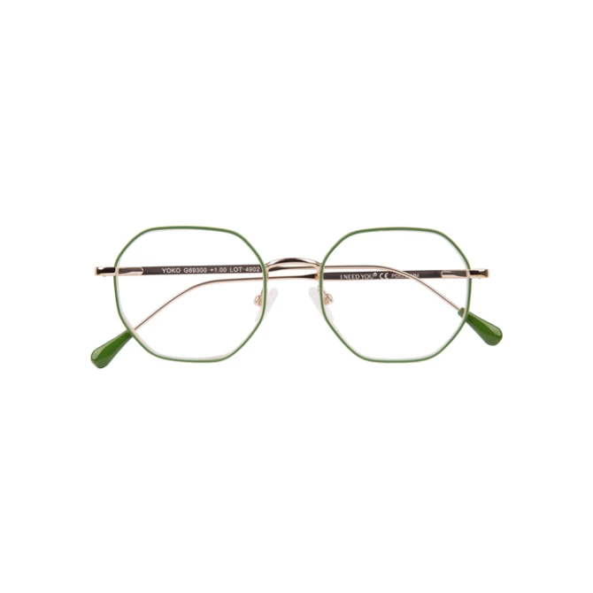 Leesbril I Need You +1.00 dpt Yoko groen-goud