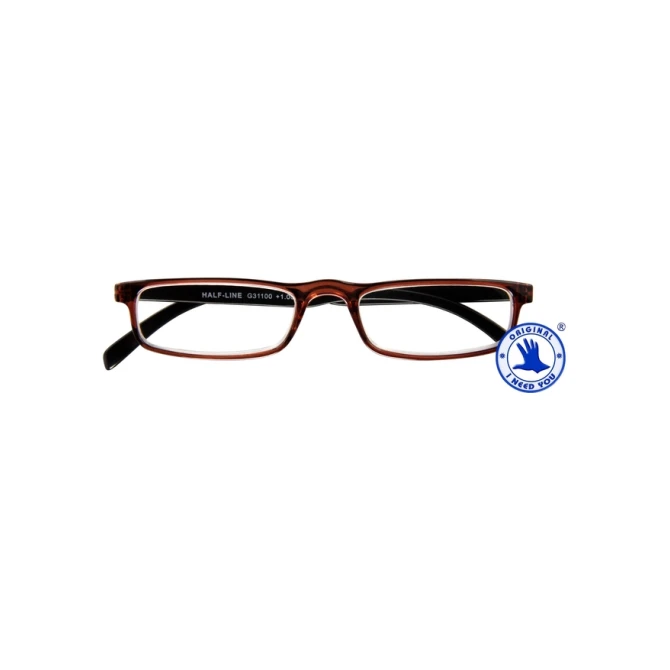 Leesbril I Need You +2.00 dpt Half-line bruin
