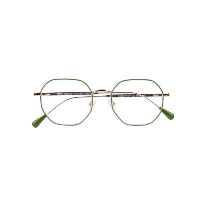 Leesbril I Need You +2.00 dpt Yoko groen-goud
