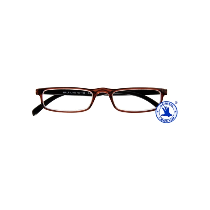 Leesbril I Need You +2.50 dpt Half-line bruin
