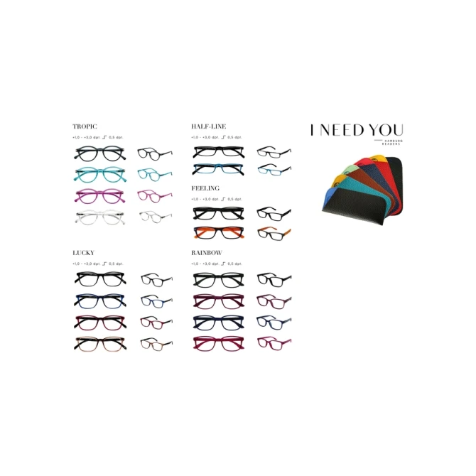 Leesbril I Need You Tropic/Lucky/Half-line/Feeling/Rainbow ass 80st