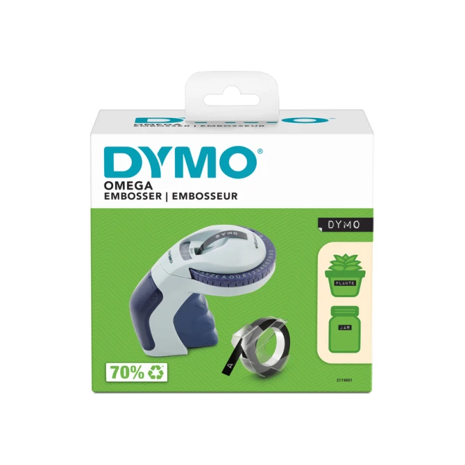 Lettertang Dymo Omega embossing blauw