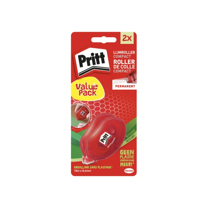 Lijmroller Pritt Compact permanent 2e halve prijs op blister