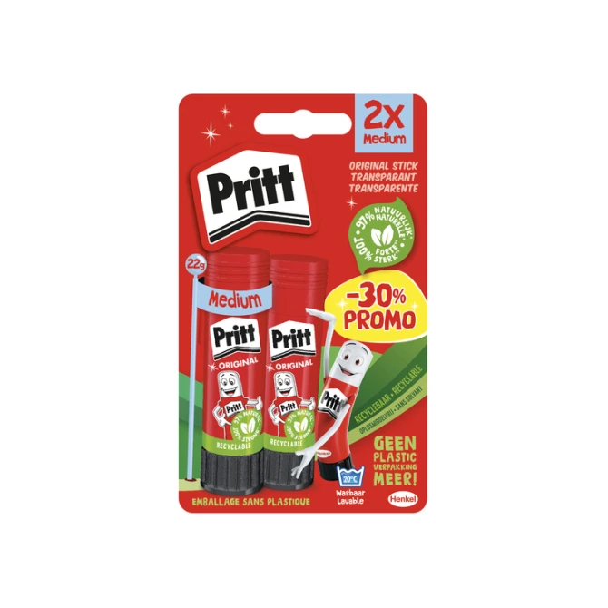 Lijmstift Pritt Stick Original 22gr blister à 2 stuks Promo