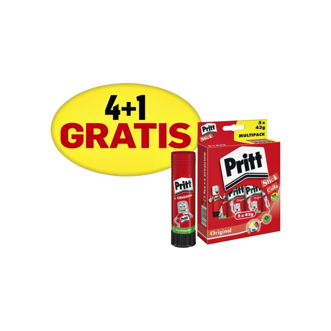 Lijmstift Pritt Stick Original 43gr promopack 4+1 gratis