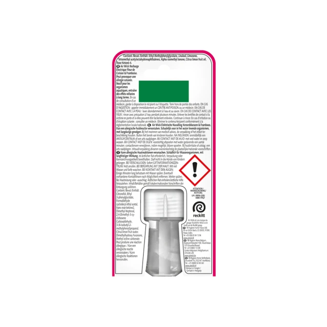 Luchtverfrisser AirWick Electrical Kersenbloesem & Framboos refill 19ml