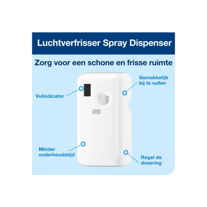 Luchtverfrisserdispenser Tork A1 spray wit 562000