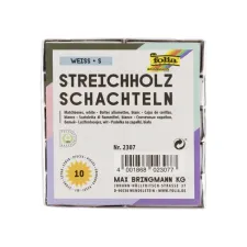 Luciferdoosjes Folia klein 53x37x11mm 10 stuks wit