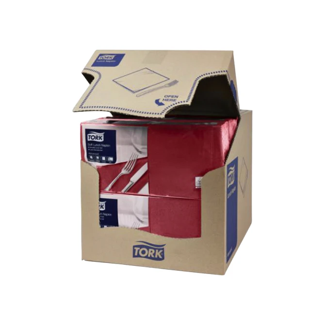Lunchservet Tork Advanced 1/4 vouw 2-laags 328x325mm 200 vel bordeauxrood 477213