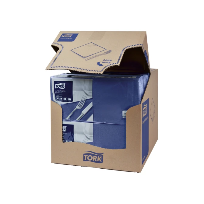 Lunchservet Tork Advanced 1/4 vouw 2-laags 328x325mm 200 vel donkerblauw 477215