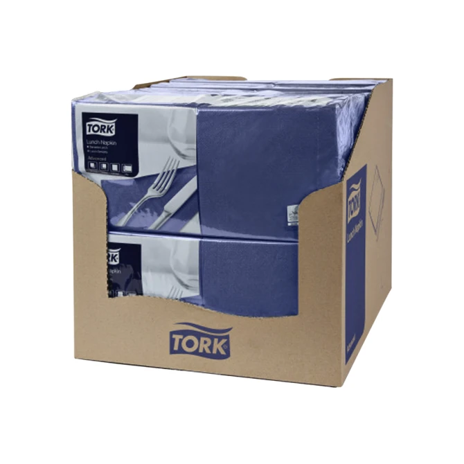 Lunchservet Tork Advanced 1/4 vouw 2-laags 328x325mm 200 vel donkerblauw 477215