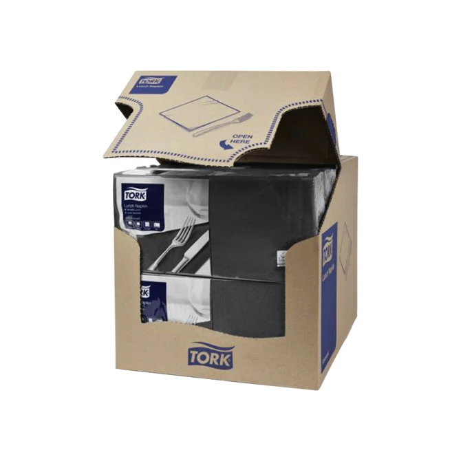 Lunchservet Tork Advanced 1/4 vouw 2-laags 328x325mm 200 vel zwart 477148