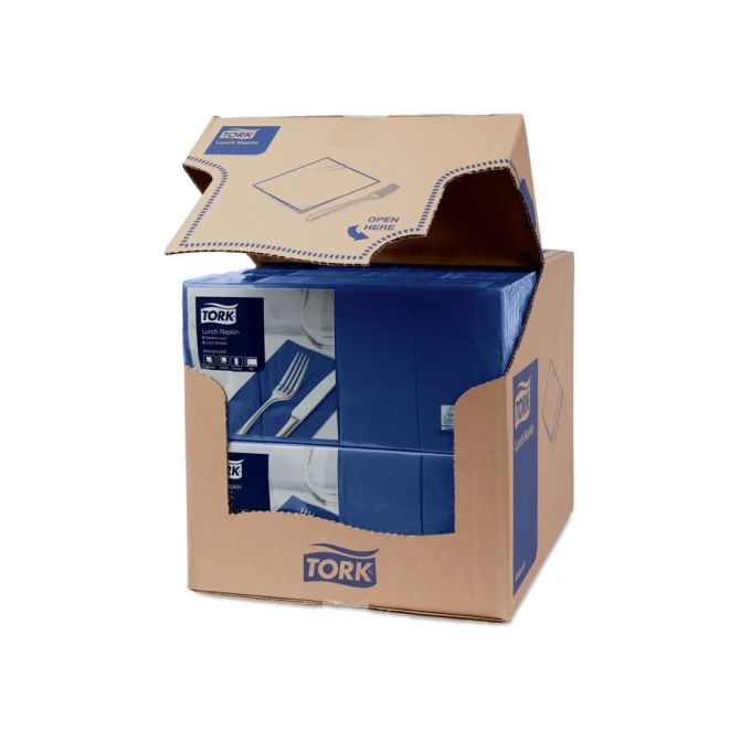Lunchservet Tork Advanced 1/8 vouw 2-laags 328x325mm 200 vel donkerblauw 477421