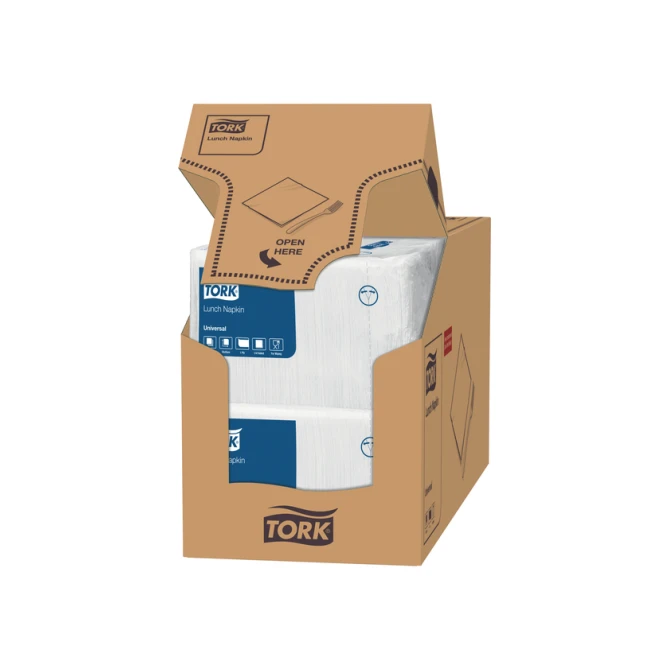 Lunchservet Tork Universal 1/4 vouw 1-laags 325x325mm 500 vel wit 509300