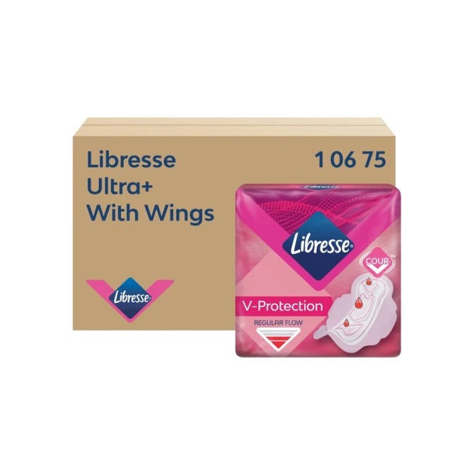 Maandverband Libresse P1 Ultra+ Regular met vleugels 150 stuks