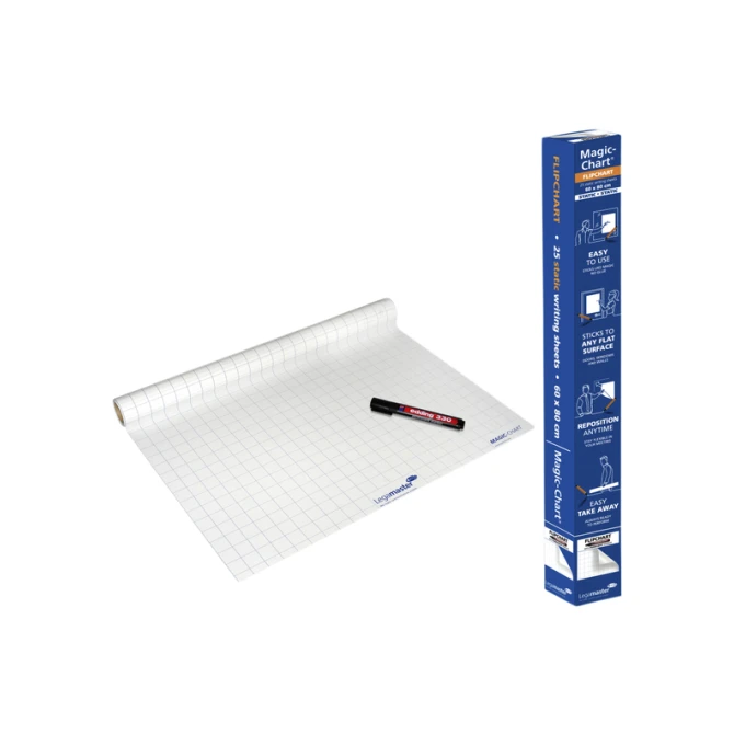 Magic-Chart Legamaster flipchart 600x800mm wit met ruit 25 vel