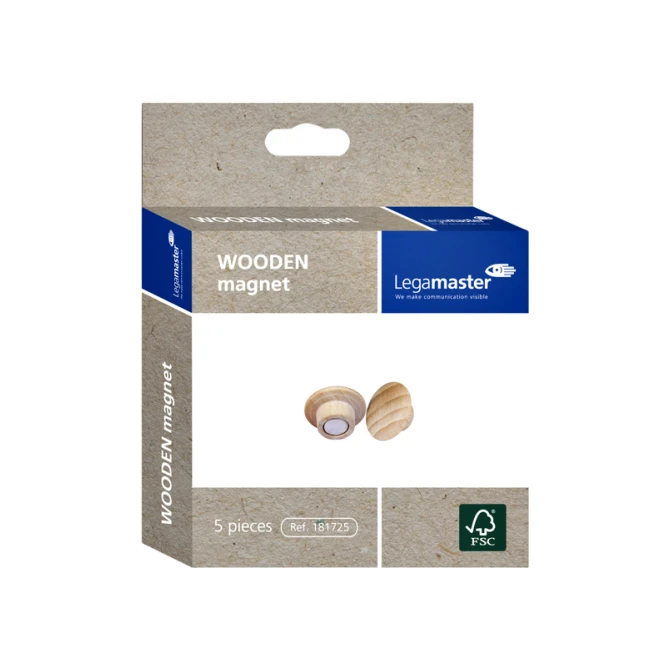 Magneet Legamaster hout 5 stuks