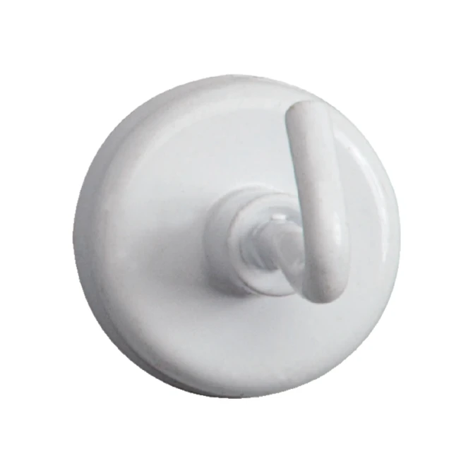 Magneet met haak MAUL 25mm trekkracht 3kg wit 5 stuks